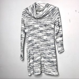 LOFT Black and cream colored cowl neck sweater dress XSP